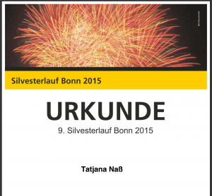 Urkunde Silvesterlauf Bonn